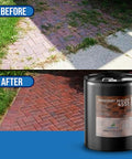 Before and after comparison of Tough As Nails Hydrophobic Acrylic Sealer For Masonry And Concrete Pavers on paver stones.