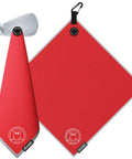 Greenside Magnetic Golf Towel Ultra Absorbent Microfiber Sidekick On The Course 18 By 18 Inches Red Waffle Weave Pattern
