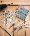 All In One Hurricane Anchor Kit 40 Set Quarter Inch 20 Thread For Window Board Panel And Shutter Mounting With Protective Caps