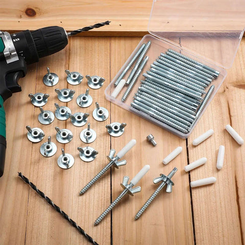 All In One Hurricane Anchor Kit 40 Set Quarter Inch 20 Thread For Window Board Panel And Shutter Mounting With Protective Caps