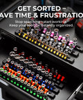 Beefy Heavy Duty Socket Organizer Rack With 64 Clips For Quarter Inch, 60 Clips For Three Eighths Inch, And 48 Clips For One Half Inch in toolbox
