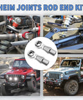 Heavy-Duty 5/8-18 Heim Joint Rod End Kit With Jam Nuts Lock Nut System Dual Thread RH LH For Panhard Bar Steering Suspension Traction Bars Off Road Trucks 0.625 Inch Wall on Jeep suspension