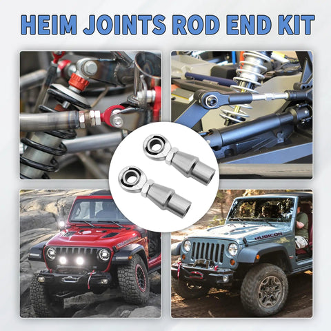 Heavy-Duty 5/8-18 Heim Joint Rod End Kit With Jam Nuts Lock Nut System Dual Thread RH LH For Panhard Bar Steering Suspension Traction Bars Off Road Trucks 0.625 Inch Wall on Jeep suspension