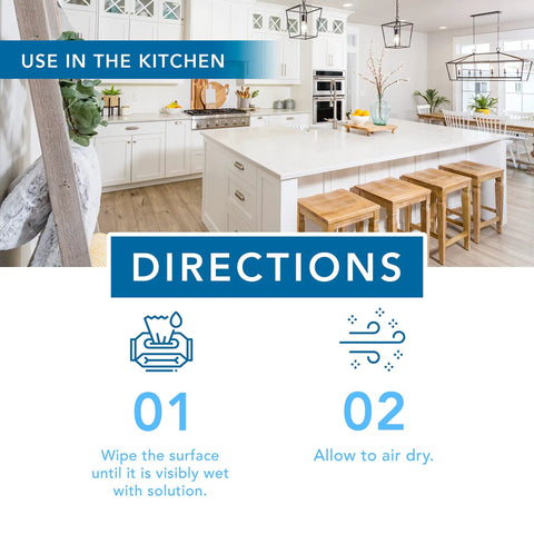 Kitchen cleaning instructions for Go To Alcohol Free Medical Grade Disinfecting Wipes Pack Of 2 With 160 Count And Extra Large Sheets