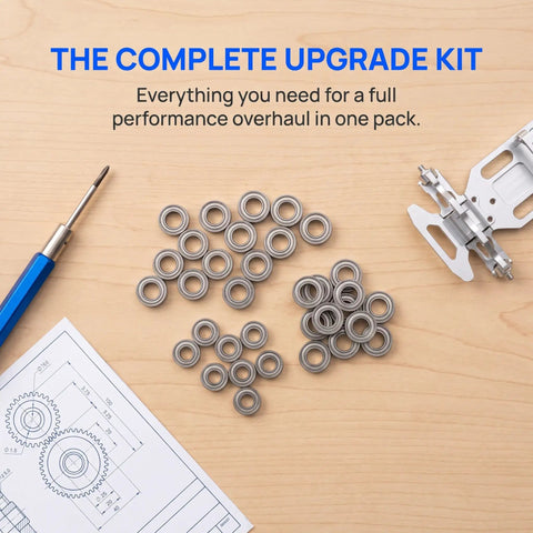 Beefed Up RC Vehicle Bearing Kit 30 Pcs Fits WLtoys One Fourteen 144001 Upgrade Kit With Precision Metal Bearings For Sturdier Wheels And Smoother Rides In RC Cars.