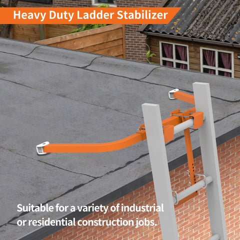 Heavy Duty Ladder Stabilizer Built Tough For Roof Gutter And Wall Jobs Featuring Wide Steel Wings Non Slip Rubber Base And No Sweat Setup Handling Up To 450 Pounds