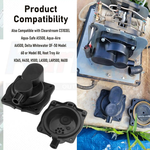 Air Pump Rebuild Complete Kit For 60 And 80 Aerators components and compatibility chart.