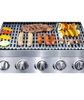 Heavy Duty Disposable Aluminum Grill Liners 12 x 20 Inch Nonstick Sheets For BBQ on grill with meats and vegetables