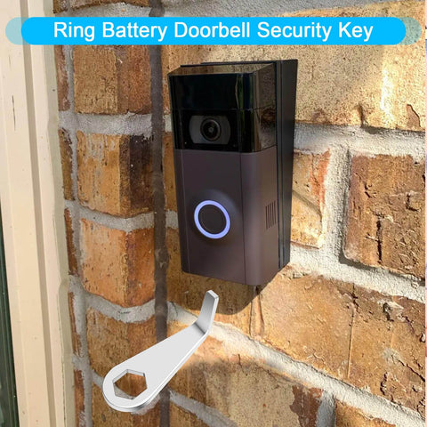 Ring Doorbell Tool Kit for Fast Battery Doorbell Install and Safe Removal All In One Screwdriver Key Tool Set installed on wall