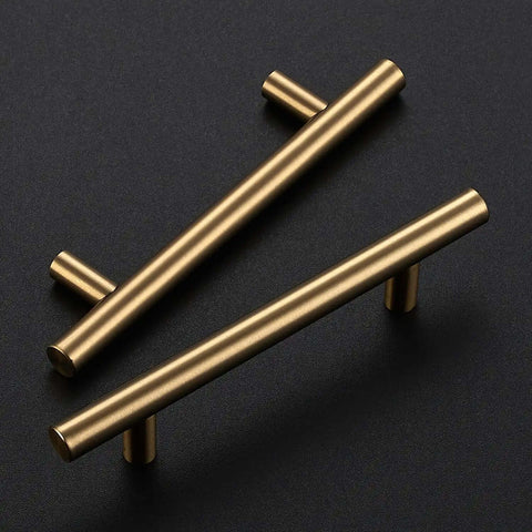 Top Shelf Champagne Bronze Kitchen Cabinet Handles Three Quarter Inch Center Six Inch Long Five Pack Heavy Duty Stainless Steel Drawer Pulls, sleek design.