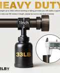 Heavy duty Modern Antique Brown Bronze Curtain Rod Set For Windows 66 To 120 Inches Built Tough 1 Inch Diameter with measurement
