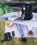 Ridiculously Bright 990000 Lumen Handheld Spotlight With Solar Charging on table charging devices