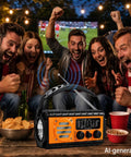 People celebrating outdoors with Emergency Weather Radio With Hand Crank And Solar Charging NOAA Alerts on a table