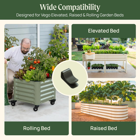 10 Pack Adjustable Snap On Irrigation Clamps With Powder Coated Steel And Silicone Sleeves Drill Free Installation For Raised And Elevated Garden Beds And Rolling Beds To Tidy Drip Tubing