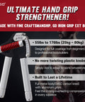 Adjustable Grip Strength Trainer With Handle Extensions From 55 To 176 Lbs For Hand And Forearm Strength Premium Hand Gripper That Level Up Your Grip Game At Home