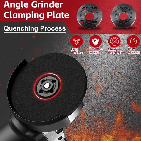 Angle grinder clamping plate for All-In-One 12-Piece Grinder Nut And Wrench Set For 4.5 To 7 Inch Grinders, durable and rust-resistant