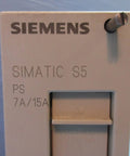 Used 6ES5951-7LD21 SIMATIC S5 Power Supply For Industrial Automation, 120/230 VAC Input, 5 VDC At 7 A And 15 A, 5.2 V At 2.5 A, 24 V At 0.35 A, Removed From 170-HT-8, Tested And Working Condition front view
