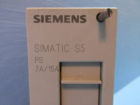 Used 6ES5951-7LD21 SIMATIC S5 Power Supply For Industrial Automation, 120/230 VAC Input, 5 VDC At 7 A And 15 A, 5.2 V At 2.5 A, 24 V At 0.35 A, Removed From 170-HT-8, Tested And Working Condition front view