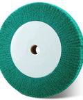 Heavy Duty 8 Inch Bench Grinding Wheels With 240 Grit Non Woven Tight Weave Buffing Pads Rock Solid, green polishing pad.