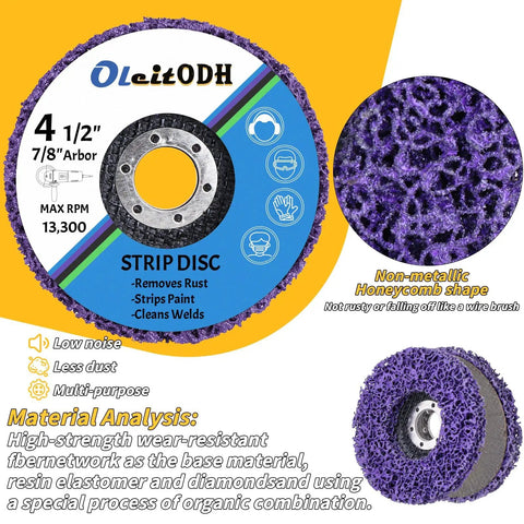 Fifteen Pack Strip Discs For Angle Grinders Four And A Half Inch By Seven Eighths Inch Paint Stripping And Rust Removal Wheels