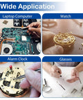 Collage of applications for Huge 1600Pcs Tiny Phillips Pan Head Machine Screws Set For Eyeglasses RC Models Electronics DIY Projects