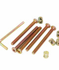 Crib Hardware Replacement Bolts And Barrel Nuts Kit Twelve Pack One Quarter Inch By Twenty Threads Per Inch Socket Cap Bolts shown