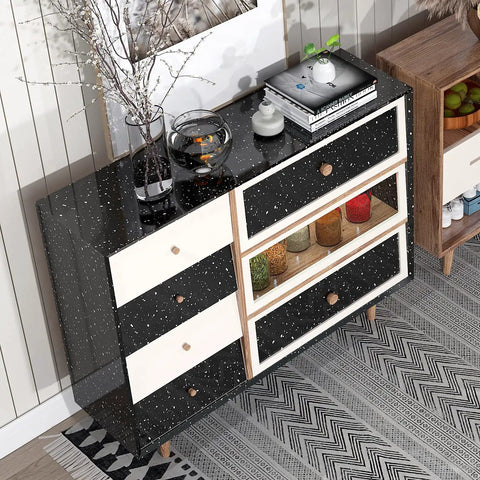 Budget Friendly Black Granite Countertop Contact Paper Peel And Stick Self Adhesive Vinyl Wrap for a dresser top