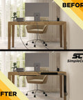 Before and after using 5 Pack 16 Inch J Channel Cable Management Kit For Under Desk Setup With Adhesive Mount No Drill Wall Cord Organizer Black