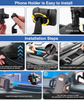 Installation steps for Dope Jeep Wrangler Dash Tray Phone Mount With Extension Arm And Metal Rod Multi Mount Holder