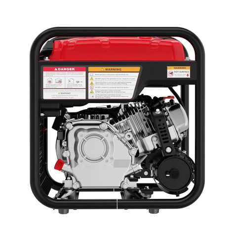 4500 Watt Portable Generator With Carbon Monoxide Alarm And Inverter Technology, side view highlighting engine details.
