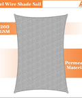 12 X 40 Sun Shade Sail With Wire Cable And A Rings, Light Gray, Rectangle Heavy Duty Canopy, HDPE fabric, shown flat