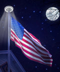 Solar Flag Pole Light Outdoor Auto Dusk To Dawn Flag Lighting For American Flags, Energy Efficient, Weatherproof by night
