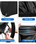 Heavy Duty Tricycle Cover For Adults Weatherproof Outdoor Storage Shield For 75 Inch Long Three Wheeled Bikes Fits Mountain Road Cruiser And Some E Bikes Oxford Cloth Dustproof And Waterproof lock hole and elastic rope