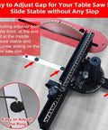 Precision Woodworking Miter Gage With 360Mm Fence And Flip Stop For Bench Saws offers an adjustable gap for stable sliding.