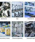 Collage of industries using Inductive Proximity Sensor PNP DC 3 Wire Normally Closed Inductive Switch with focus on metal detection.