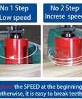 Instructional guide for using Carbide Tipped Hole Saw Cutter 3 Inch 76mm Heavy Duty for thick wall at variable speeds.