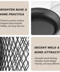 Close-up of Barista Approved Large Capacity Coffee Pod Holder showing black mesh design and stable raised base detail.