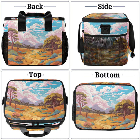 Insulated Picnic Backpack With Lunch Box For Women And Men, Spacious 12x8.7x10 Inch Tote Cooler Bag design and angles