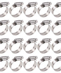 20-pack 304 stainless steel worm-gear hose clamps, adjustable 18–32mm, for plumbing and automotive