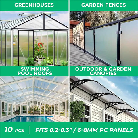 H Connectors For Greenhouses Polycarbonate Panels Fits 6mm Or 8mm Twin Wall Panels 4 Foot Length 10 Pack Joiner Clips For Seamless Panel Assembly And Weatherproofing