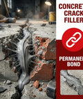 Close-up of Two Pack 2.2 Pound Grey Concrete Crack Filler Self Leveling Sealant For Driveways Patios Sidewalks Garages Basements Waterproof Repair Caulk With High Elasticity And Built To Last Professional Grade Durability applied to a cracked concrete surface.