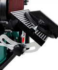 Detail of adjustable table on Heavy Duty 4X36 Belt Sander Paired With 6 Inch Disc Sander Built Tough High Torque Motor.
