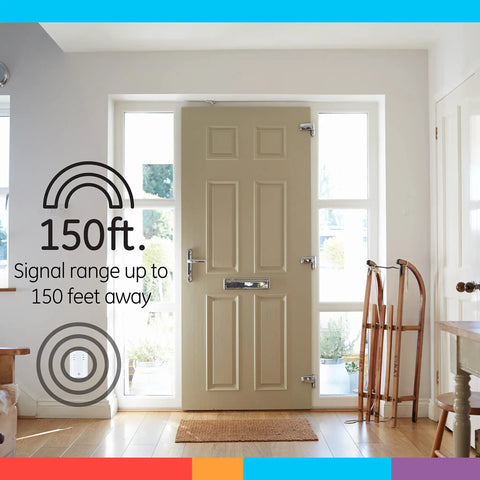 Wireless Doorbell Kit With Plug In Receiver And Button 150 Ft Range Four Volume Levels Two Melodies Ding Dong Westminster Easy Setup For Classrooms White Ideal For Busy Classrooms And Small Offices
