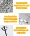 Close-up of Smooth Operator 42 Inch Dimmable Crystal Retractable Fandelier With Remote And Invisible LED Panel Lighting, showcasing crystal lampshade and blades.