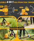 Beast Cordless Electric Weed Wacker With Wheels 4 In 1 Grass Trimmer Brush Cutter Edger And Small Lawn Mower in action