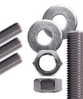 304 Stainless Steel Threaded Rods 3/4 Inch By 36 Inch 4 Pack Coarse UNC Right Hand Threads Includes Hex Nuts And Washers