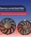 SPAL 12 Inch Curved Blade Puller Radiator Cooling Fan High Performance Electric showcasing curved blade puller design for maximum airflow.