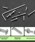 645 Piece M2 Screw Assortment Kit With 304 Stainless Steel Countersunk Flat Head Hex Socket Cap Screws Washers And Nuts