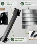 Heavy Duty Pergola Brackets Kit 8Pc Steel Corner Connectors with screws visible, 45 degree angle, for wooden structures