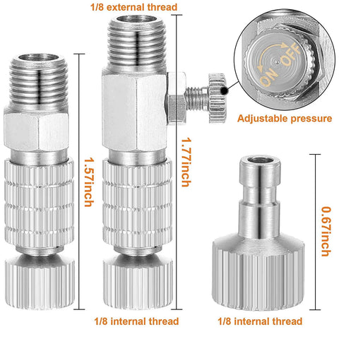 14 Piece Airbrush Adapter Set With Quick Disconnect Fittings And Quick Release Hose Connectors For Air Compressors details